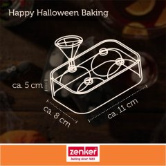 ZENKER Jégkockakészítő forma koponya szilikon Happy Halloween